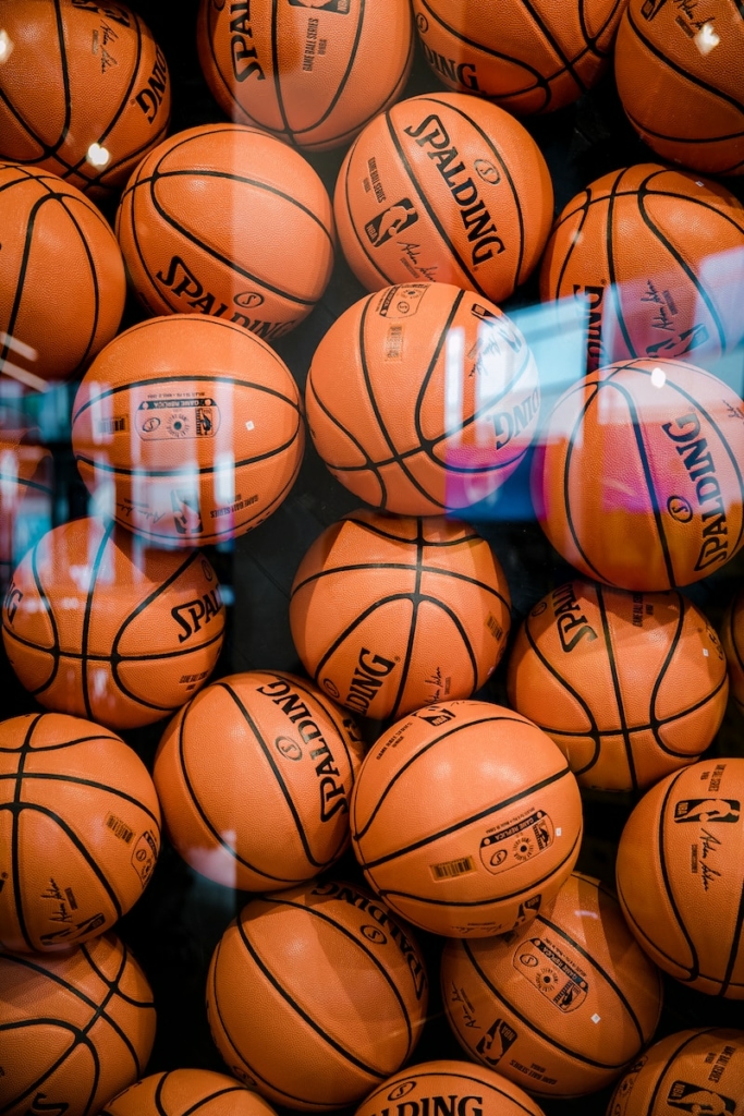Photo by Jason Leung brown Spalding basketball lot